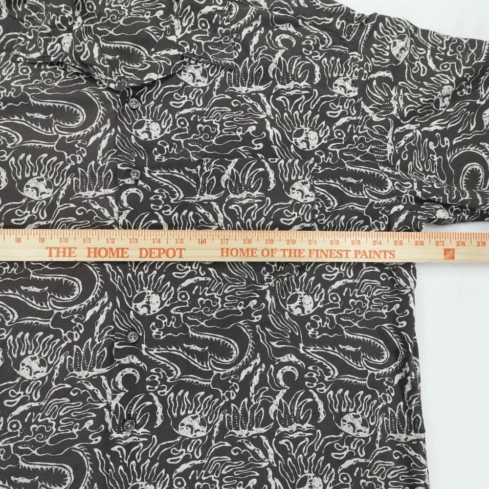 Vintage Polo Ralph Lauren Clayton Shirt Mens XL Brown Dragon Loop‎ Collar